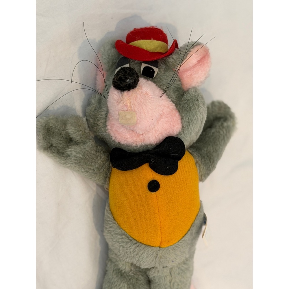 Vintage Chuck E Cheese Pizza Time Theatre Plush Mouse 12" 1980s Mascot Toy